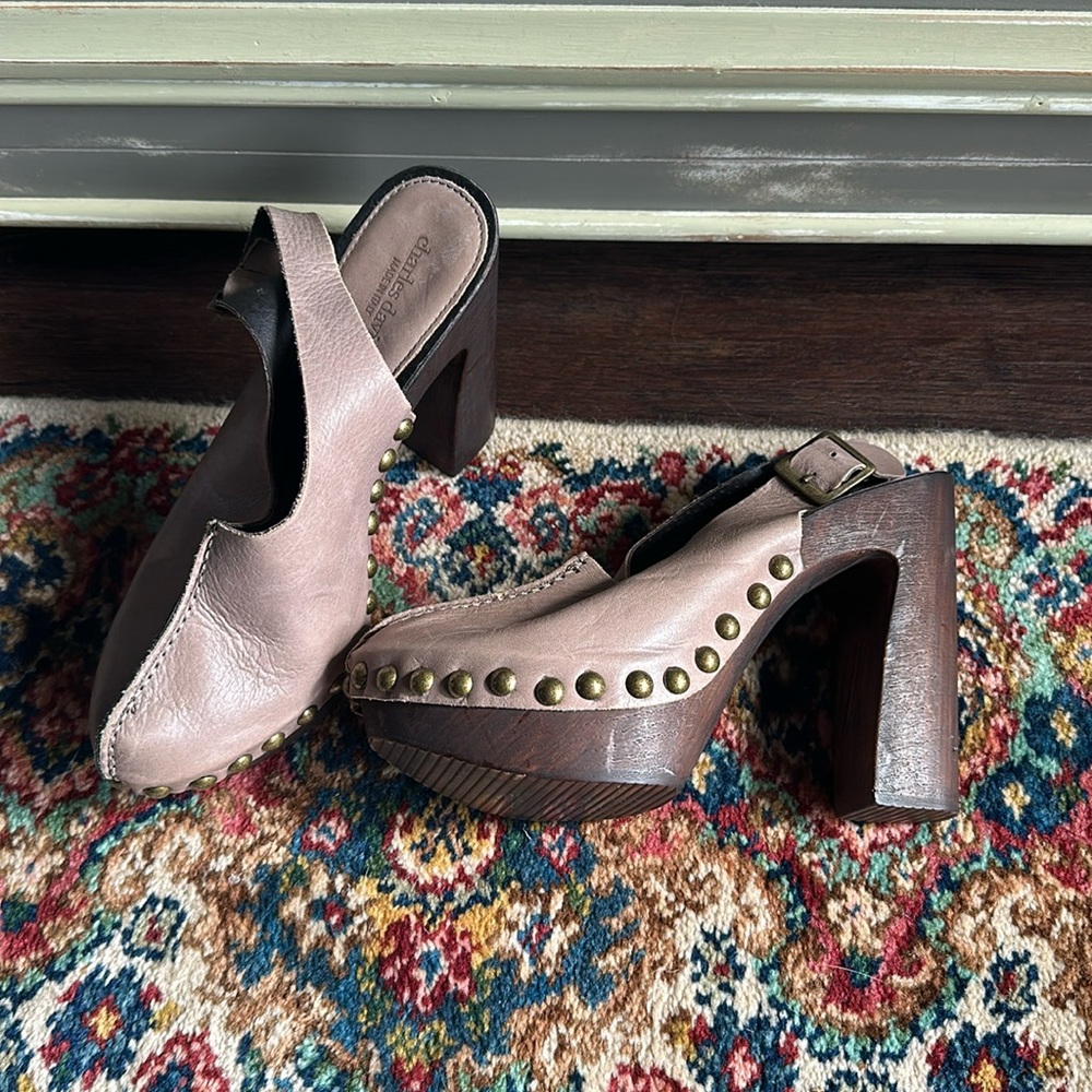 BEING DELETED Charles David platform clog sling back